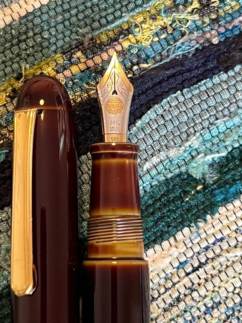 中屋万年筆 碧溜塗り