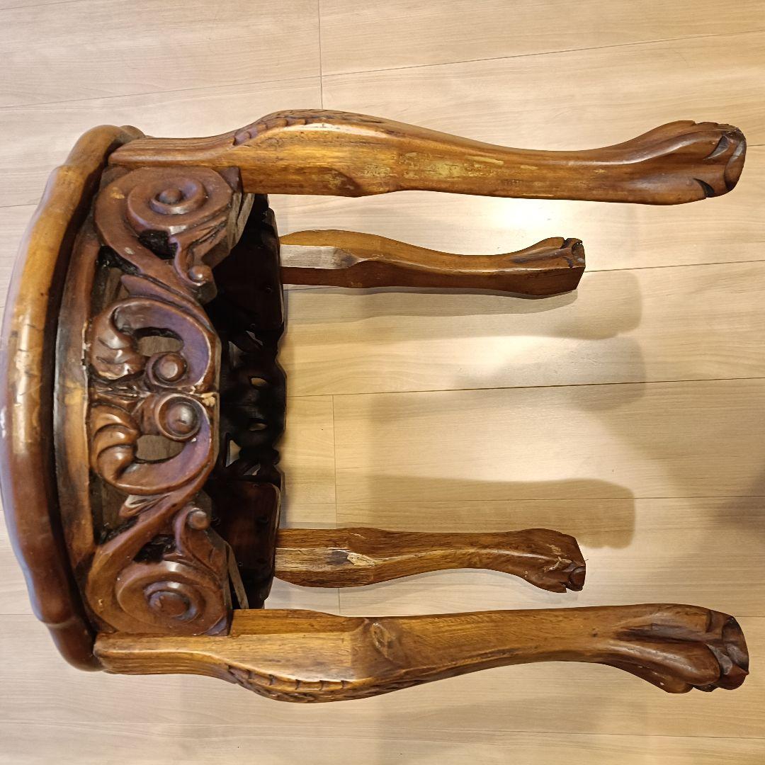 大理石 サイドテーブル 猫脚 アンティーク ヴィンテージ ロココ 飾り 西洋家具