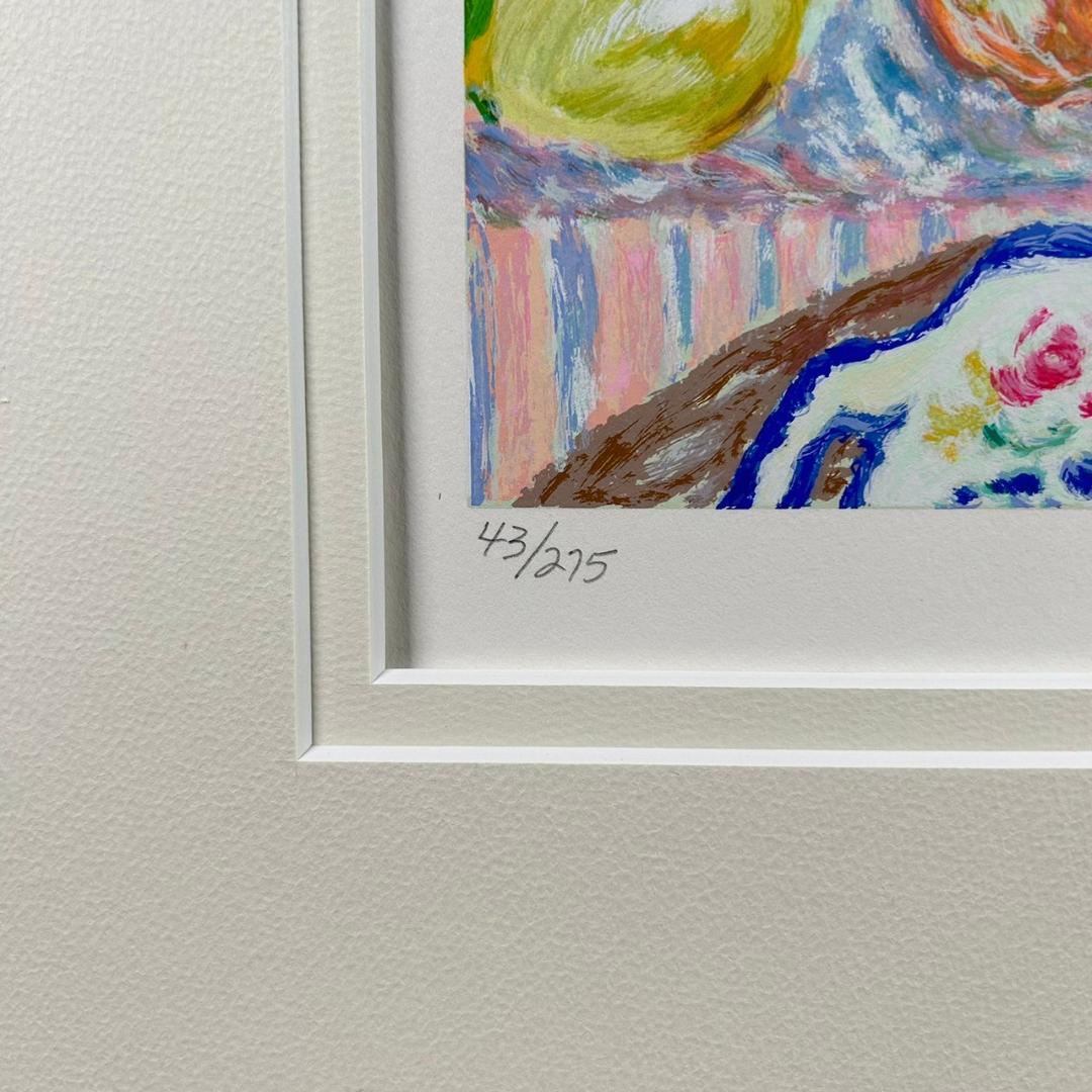 美品 レスリー・セイヤー「スイートピーズ」シルクスクリーン 直筆サイン入 額縁入