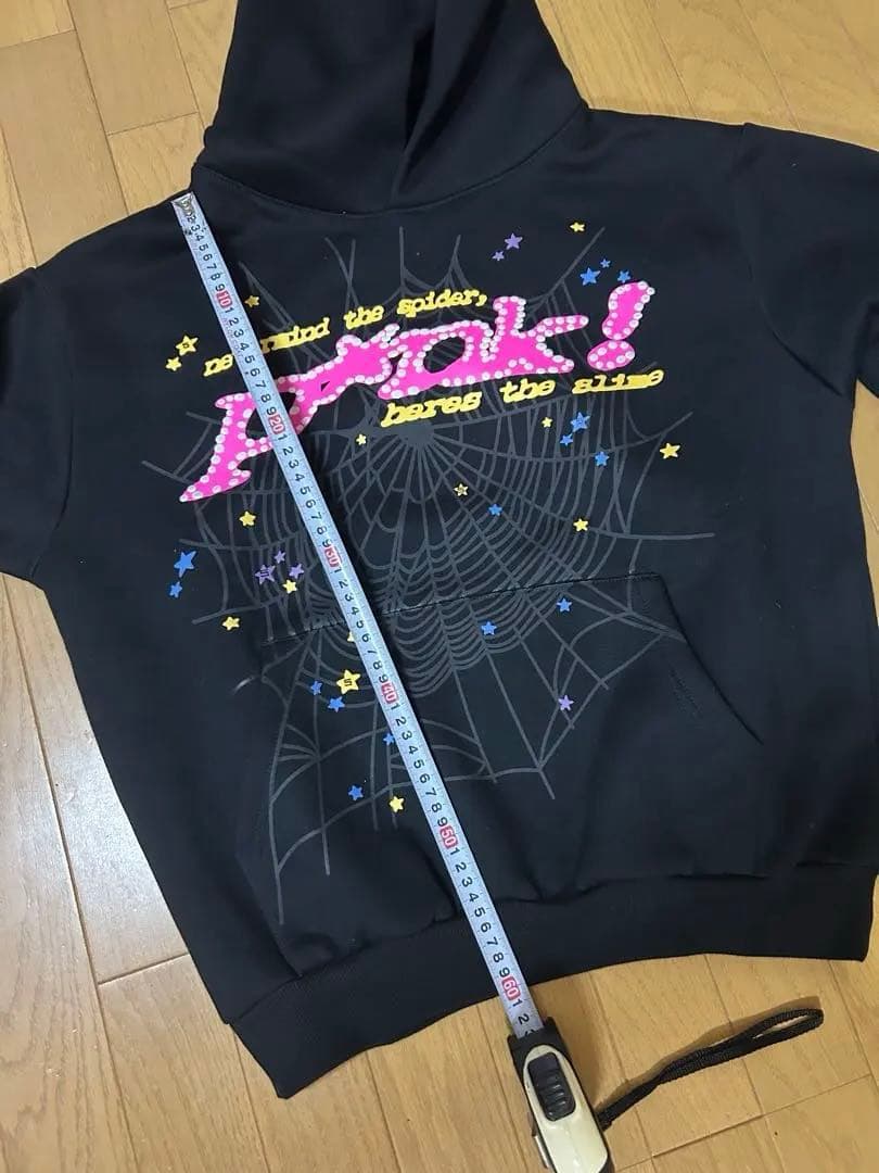 Sp5der P*nk Hoodie (Black Pink) パーカー S