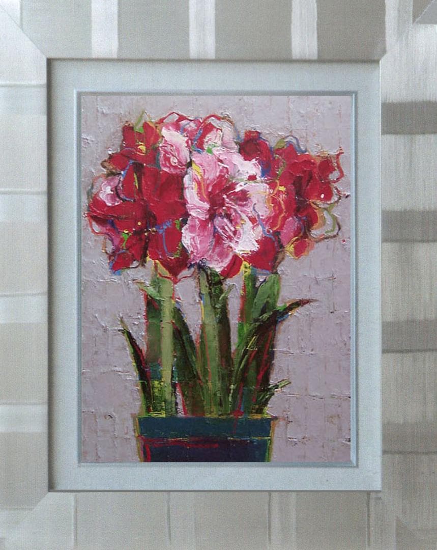 油絵 菅家令子 絵 絵画 インテリア uF6-111002 花