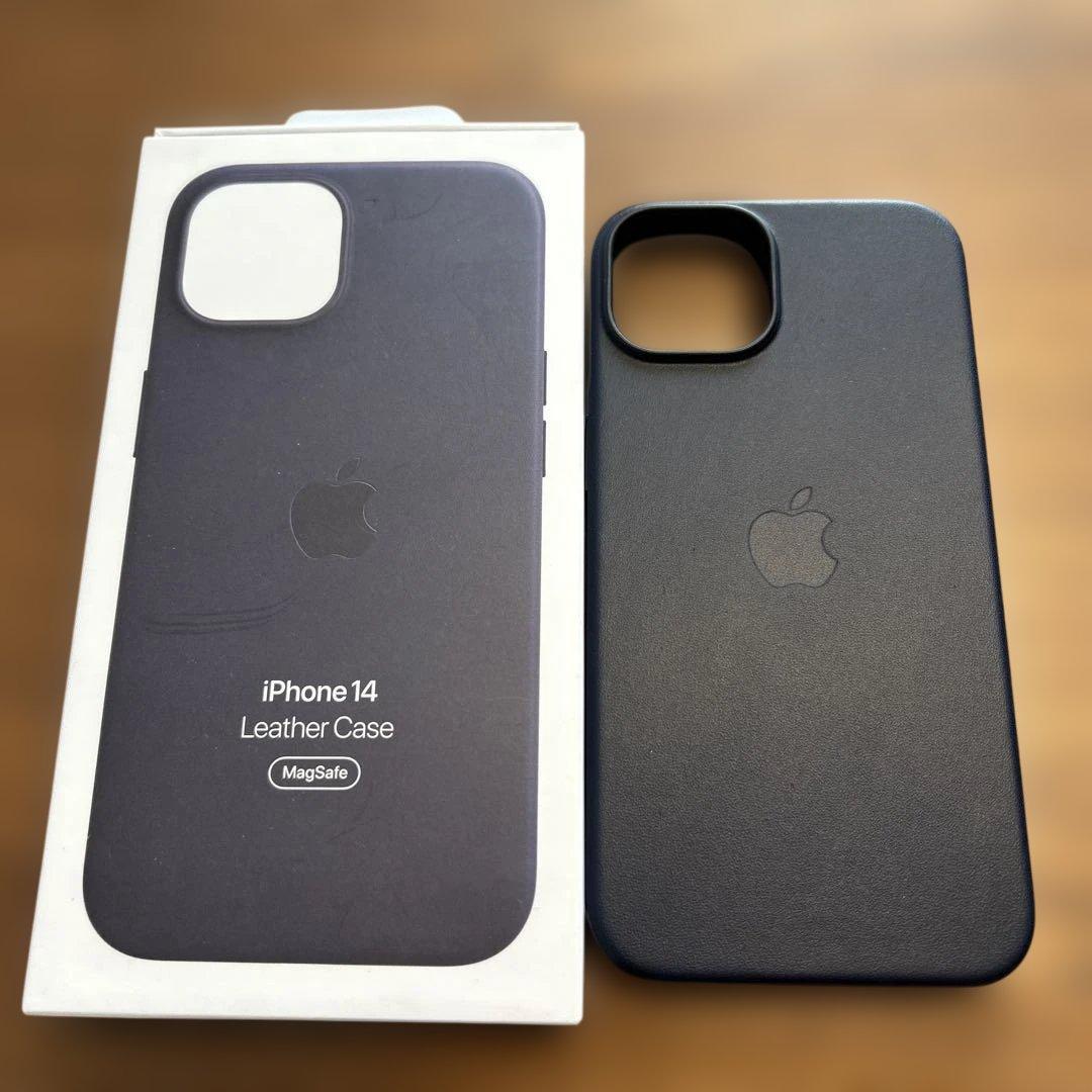 Apple iPhone 14 Leather Case ネイビー