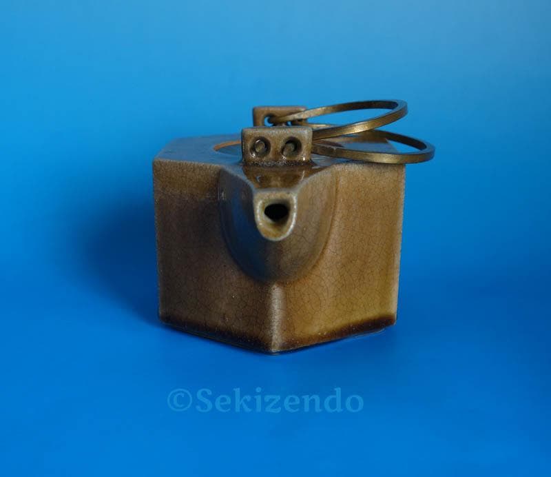 京焼　清水焼　六角 象嵌　草花文 水注　ティーポット　宝瓶 550ml 2545