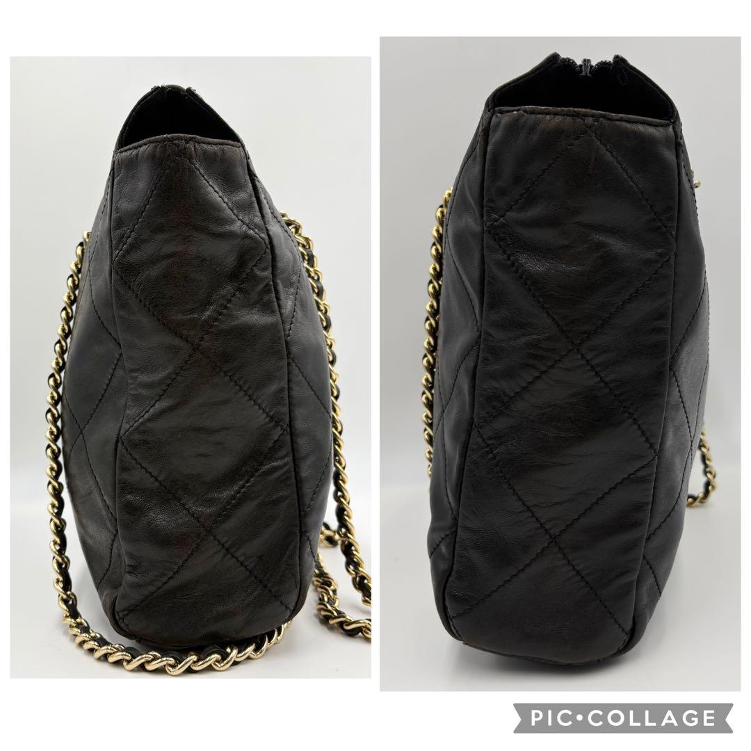 希少✨プラダ チェーンショルダーバッグ 三角ロゴ キルティング ラムレザー