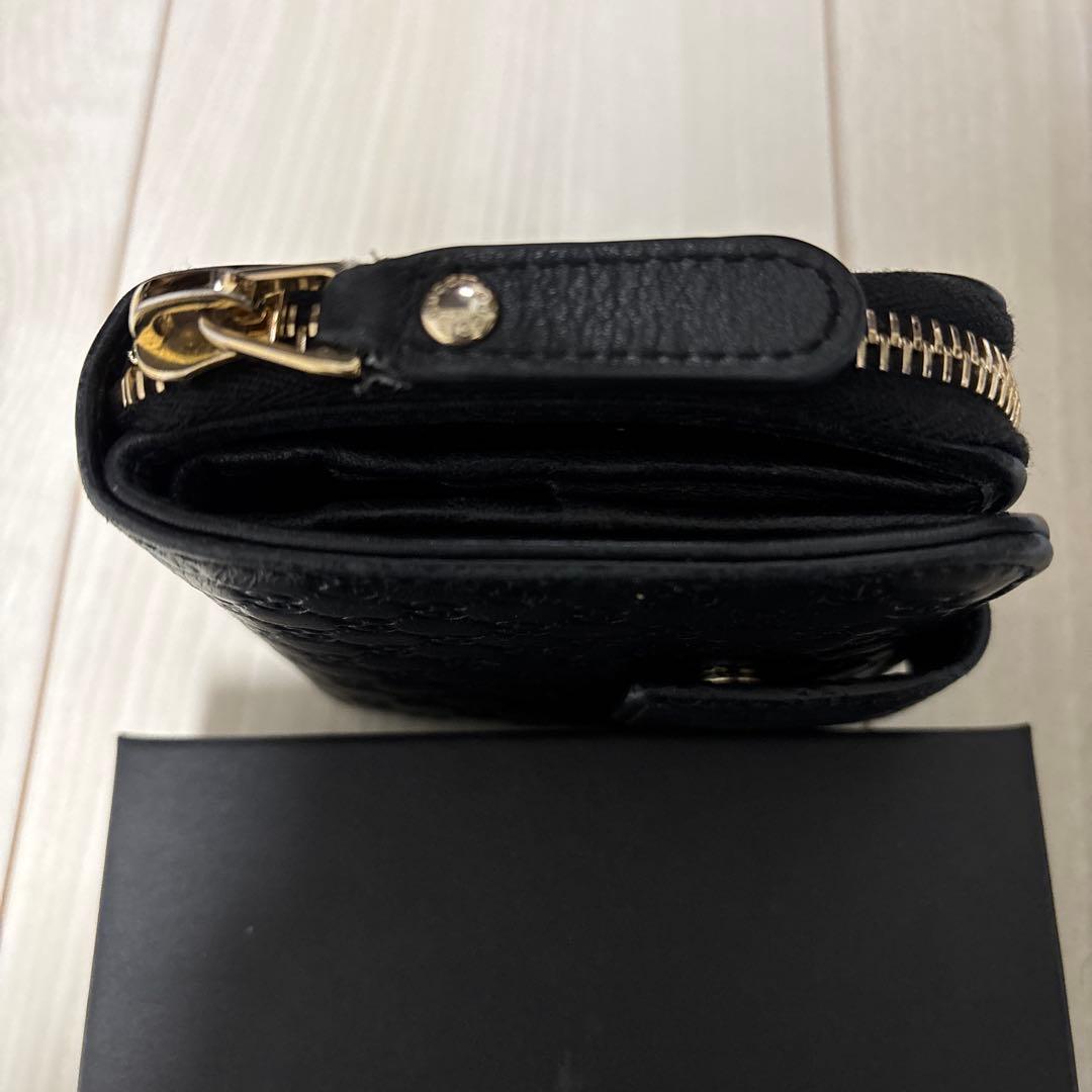GUCCI ブラック レザー 二つ折り財布