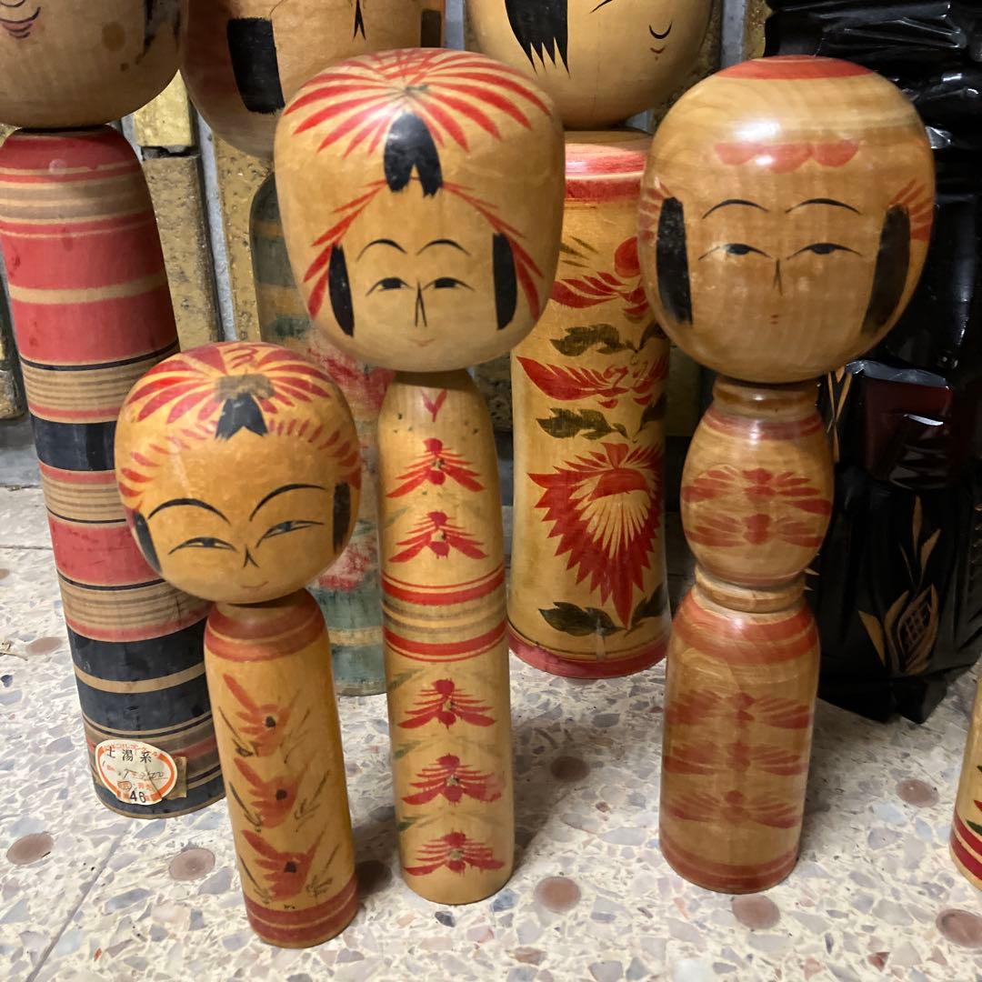 D-3伝統こけし 変わりこけし まとめ売り 17体セット 郷土玩具 ニポポ