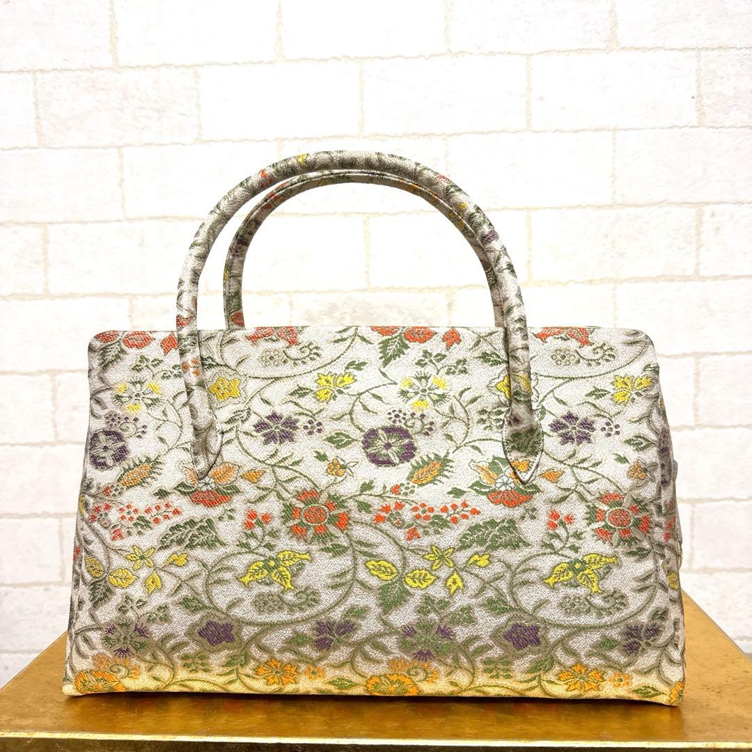 正絹 早雲寺文台裂文様 常きわ 利休バッグ 和装バッグ 名物裂