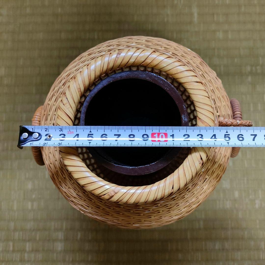 竹花籠　レトロ　竹細工　竹籠　花籠　茶道具　耳付き　生花　竹清　竹清堂