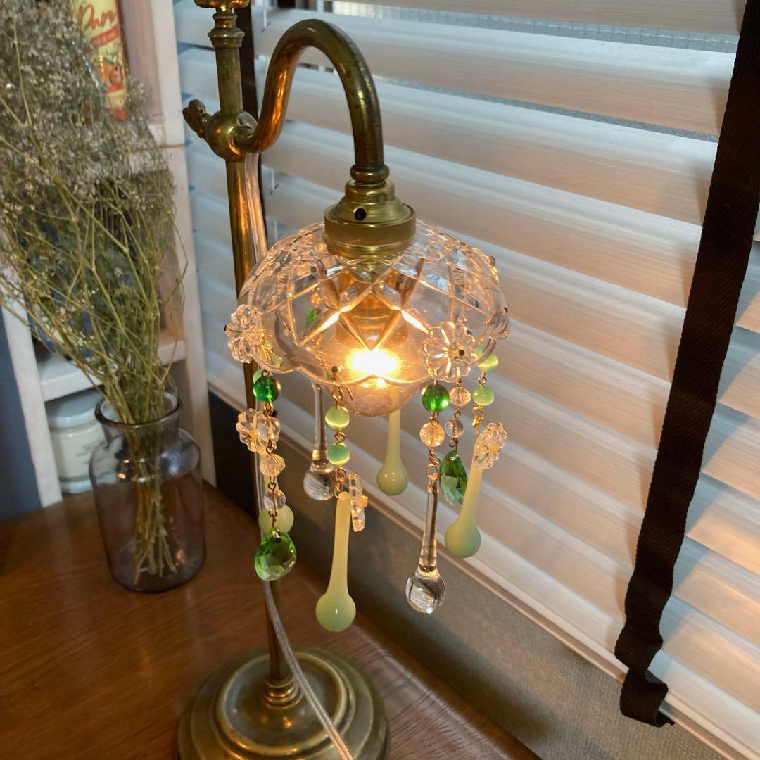 ミニシャンデリア　（メロンドロップ）　フランスアンティーク　1920年