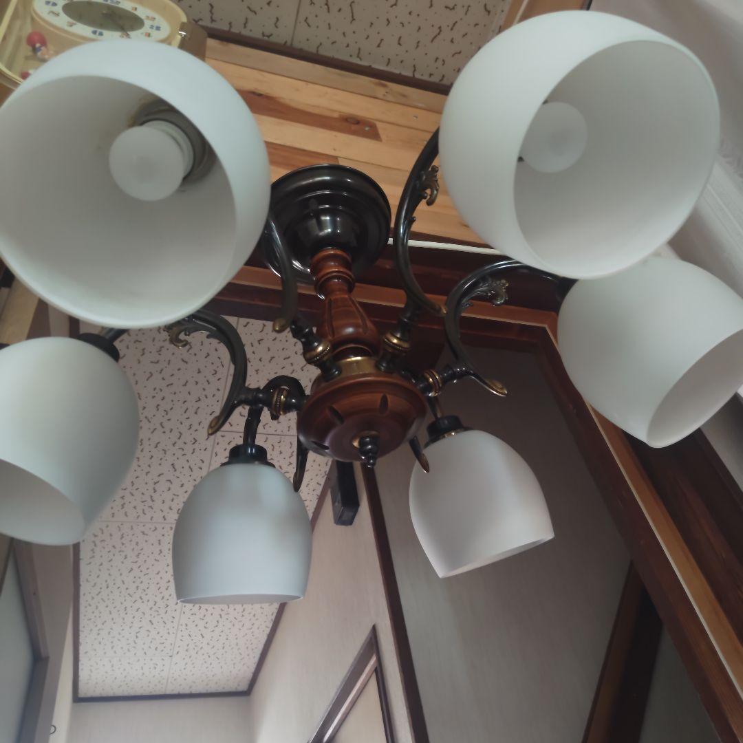 昭和レトロ　明和産業　6灯シャンデリア　当時物