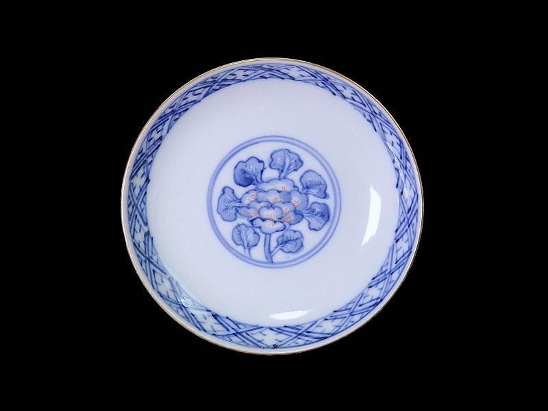 大聖寺伊万里　金襴手　花の図　大振蓋茶碗　E36AS-CPc