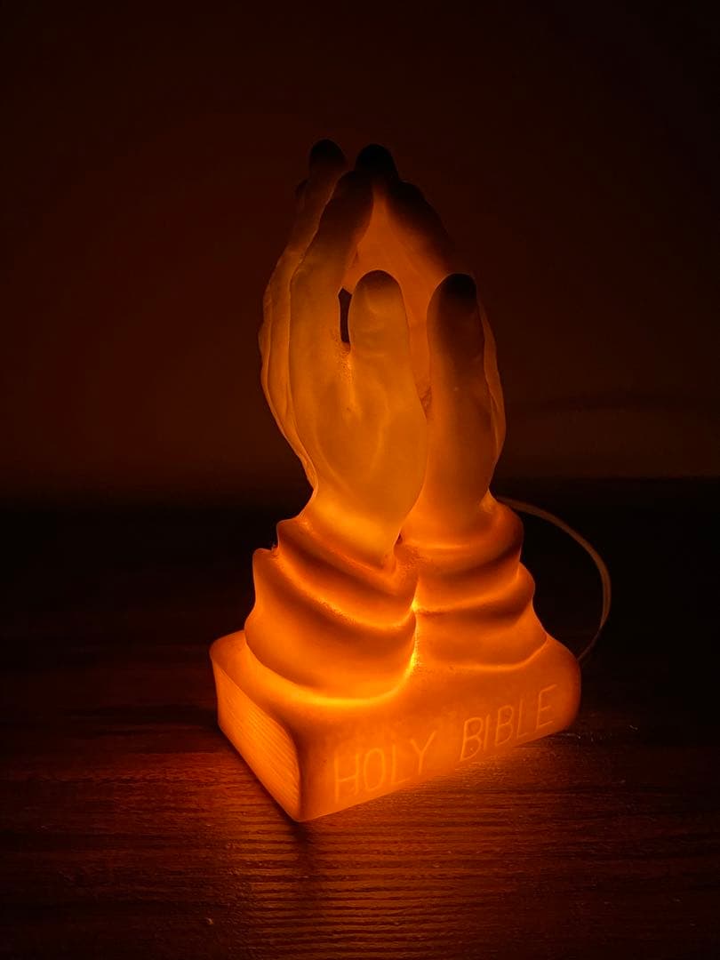 50s' ビンテージプレイハンドランプHOLY BIBLE 手を合わせたランプ