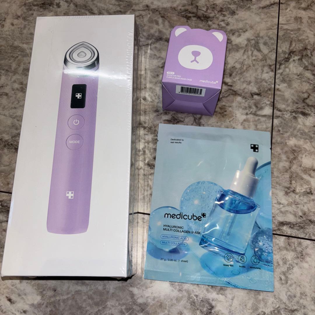 メディキューブ AGE-Rブースタープロ パープル くまヘッド セット