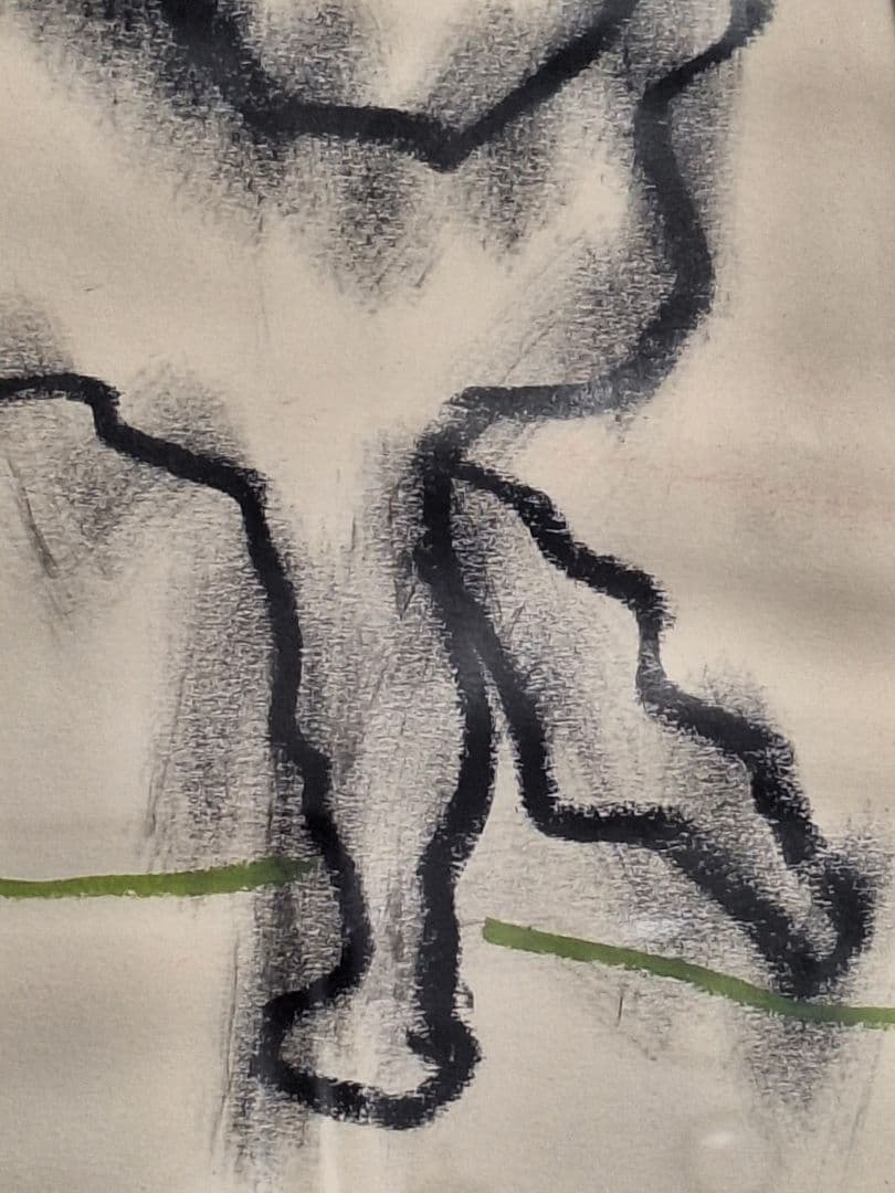 犀吉　　黒田征太郎　クレヨン画　猫　2つセット