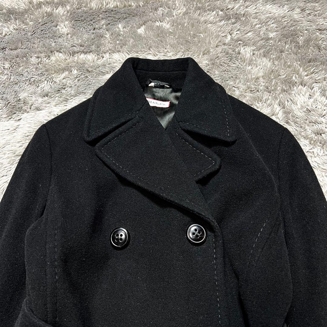 MaxMara MAX&Co. ウール ベルテッドコート ダブル 黒 S相当