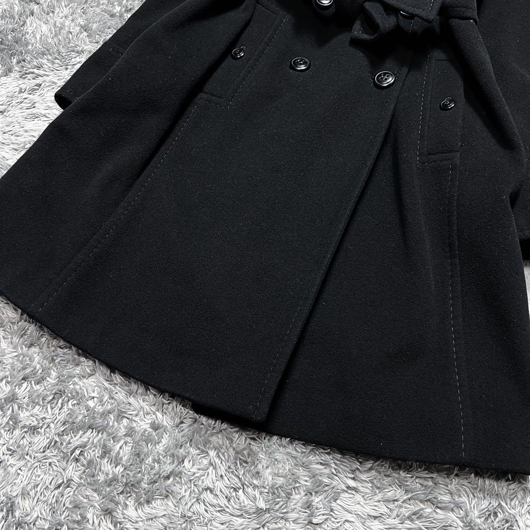 MaxMara MAX&Co. ウール ベルテッドコート ダブル 黒 S相当