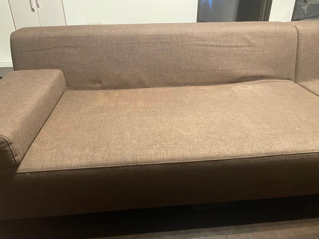 シモンズ　レテュ　カウチソファ　ブラウン L字型ファブリックソファ