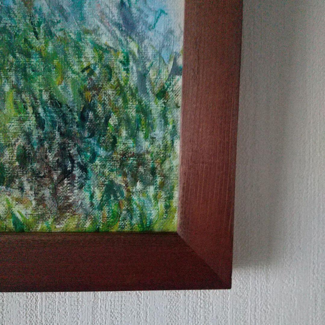 油絵 散歩、日傘をさす女 モネ 模写 ６号 F６