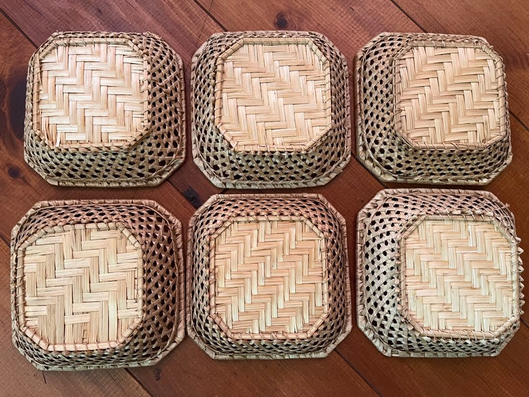 昭和レトロ　竹細工　まとめ売り　￼竹籠　茶托