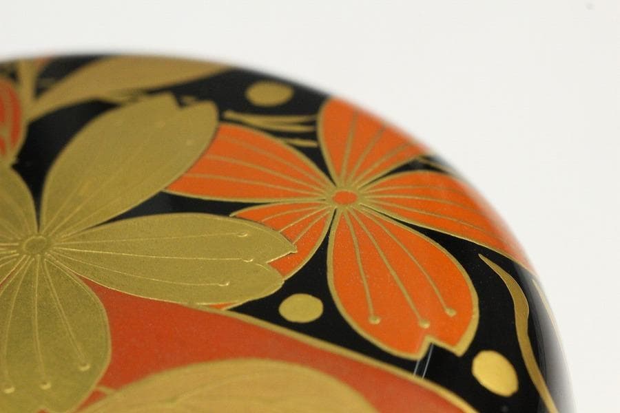 茶道具 花筏蒔絵 乾漆大棗 塗師 奥津一心斎作 共箱 美品(Ｋ-LC711)