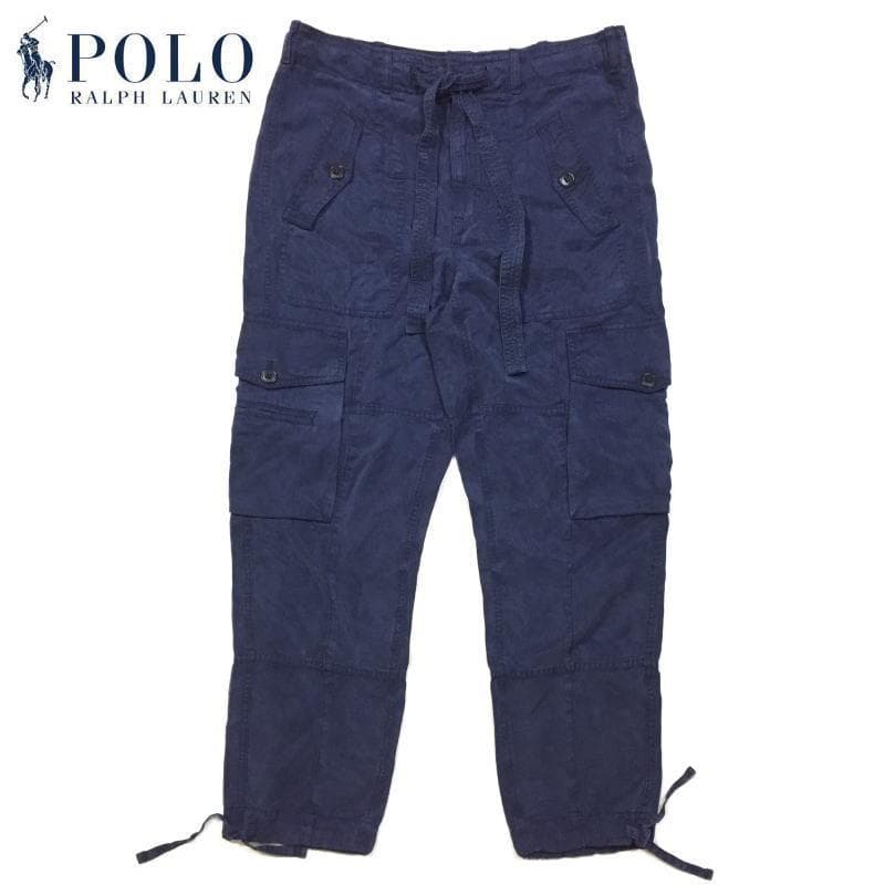 極美品￥37,400 ポロラルフローレン リネンブレンド ツイル カーゴ パンツ