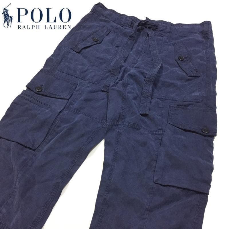 極美品￥37,400 ポロラルフローレン リネンブレンド ツイル カーゴ パンツ