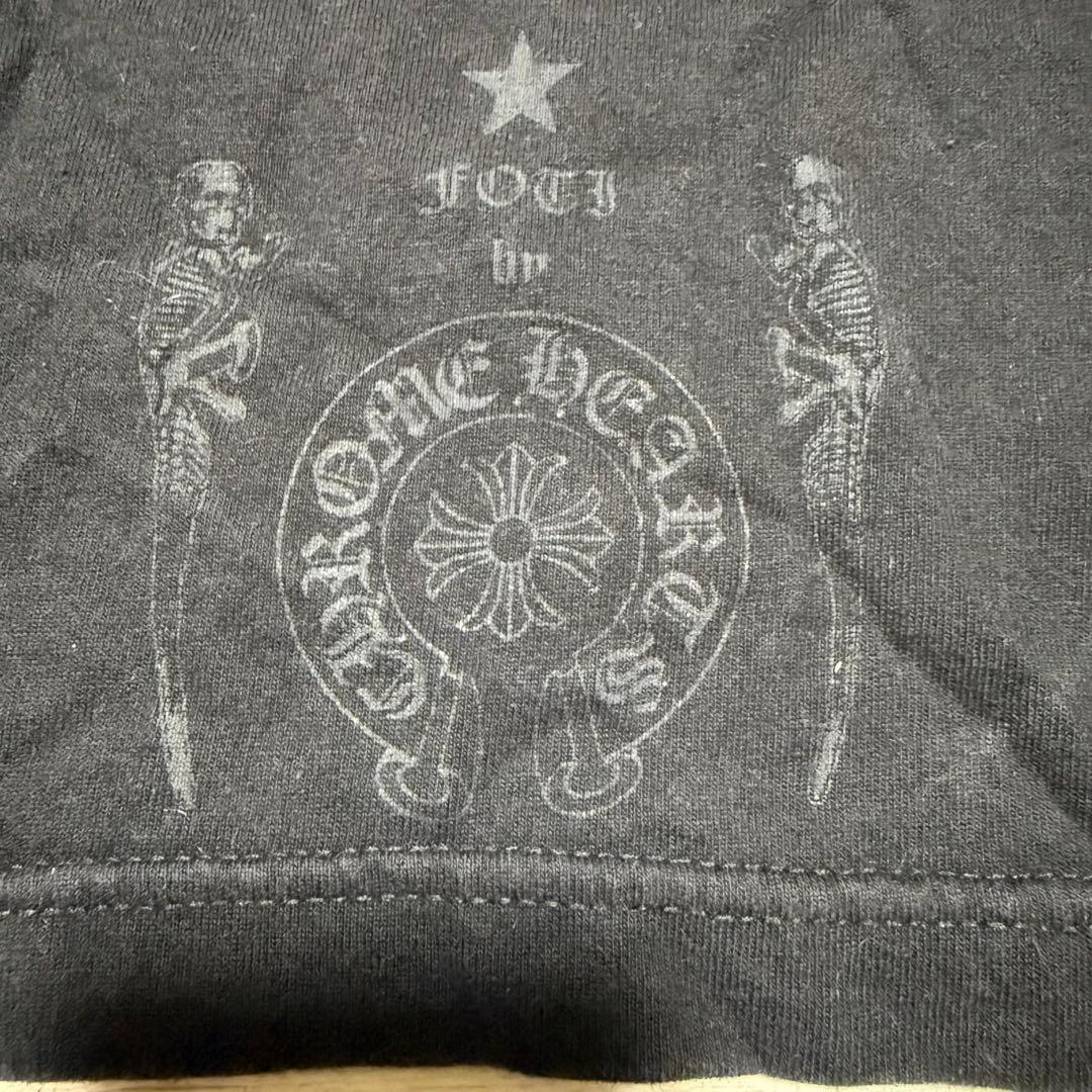 CHROME HEARTS 黒のスカル翼デザインTシャツ