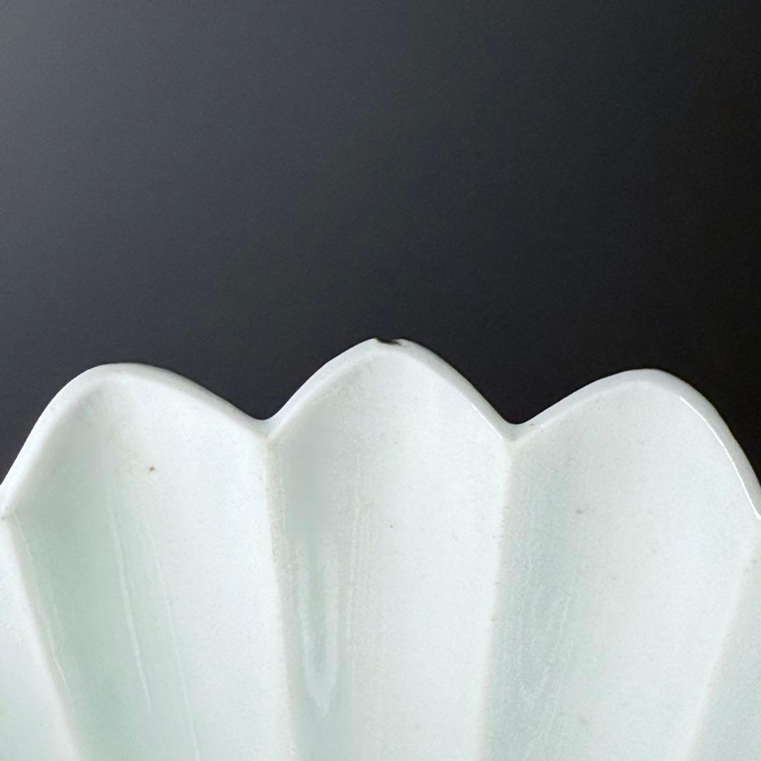 江戸中期〜後期　古伊万里　藍九谷花鳥図菊花形向付　五点　最上手　特注桐箱　共布