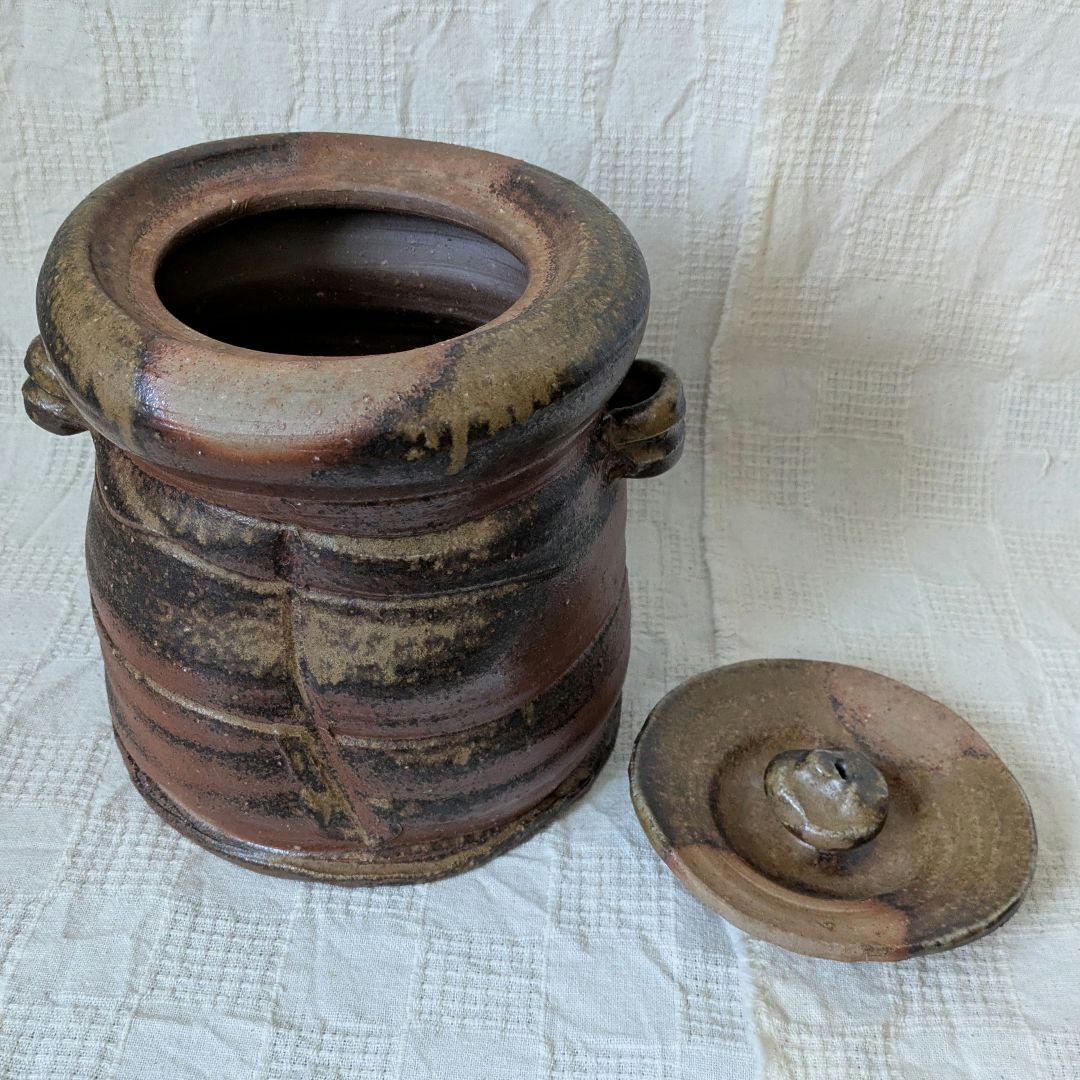 備前焼　佐藤苔助　水指　耳付　茶道具