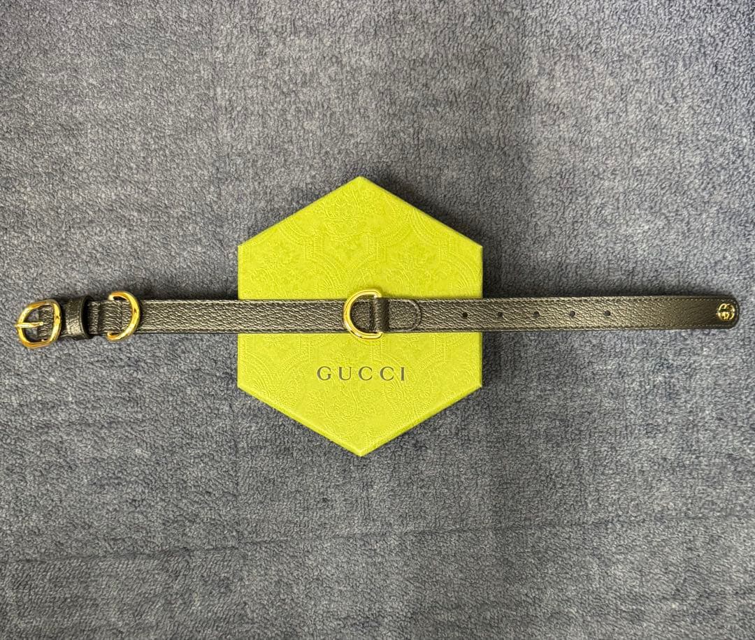 【新品未使用】 グッチ GUCCI 犬用首輪 ブラック S