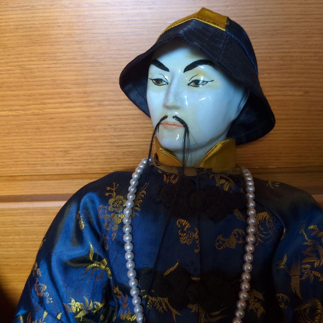 ✴アンティーク 「中国ペア人形」✴頭手足は陶製・清朝時代の服装と髪型✴