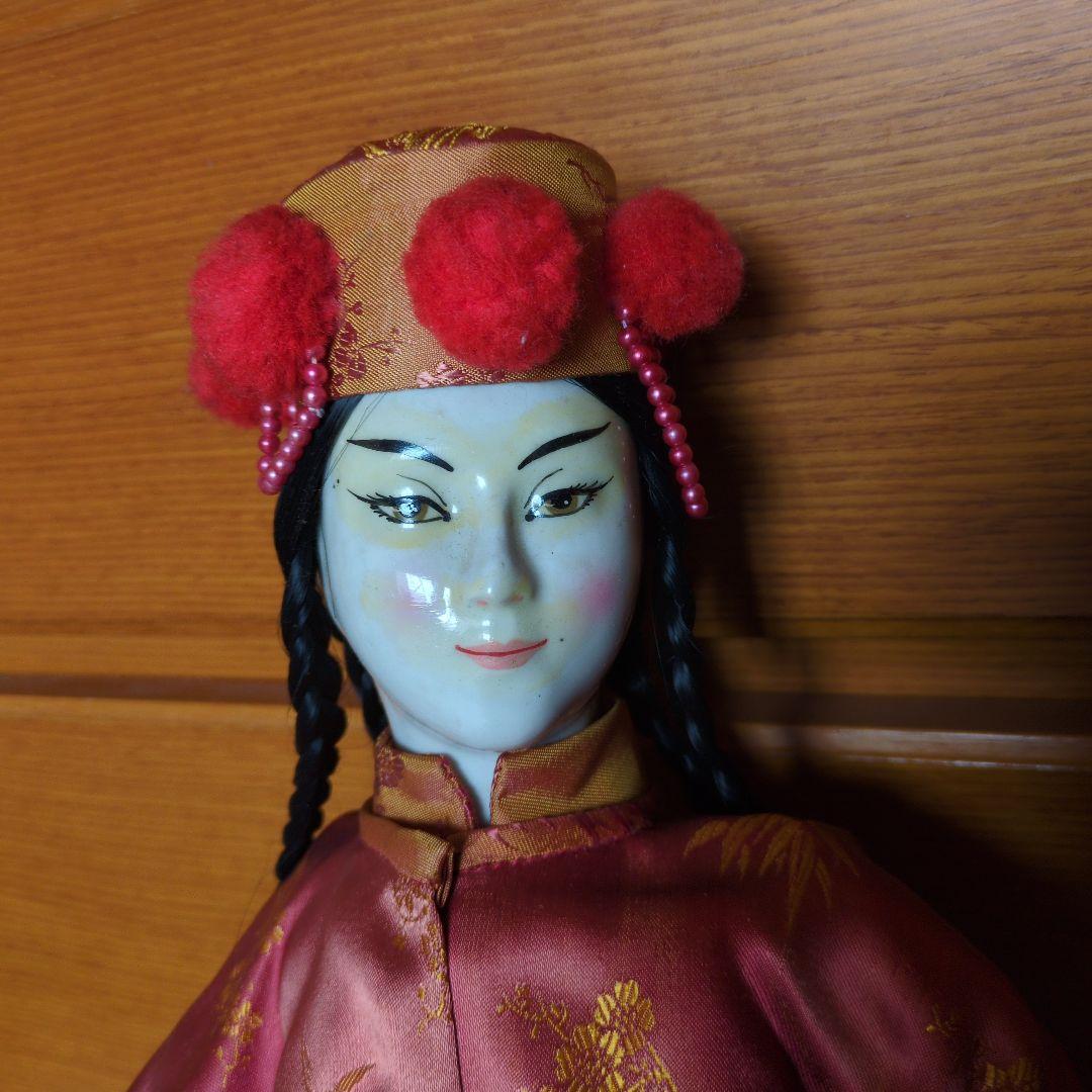 ✴アンティーク 「中国ペア人形」✴頭手足は陶製・清朝時代の服装と髪型✴