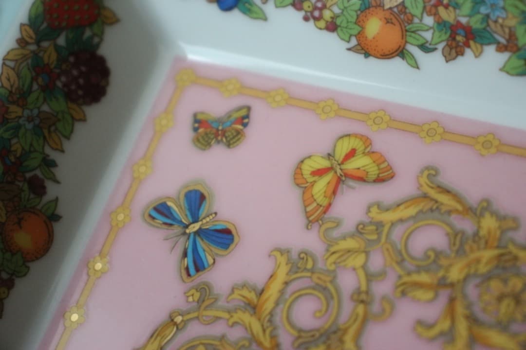 ローゼンタール×ヴェルサーチ　バタフライガーデン　スクエア　トレイ　飾皿