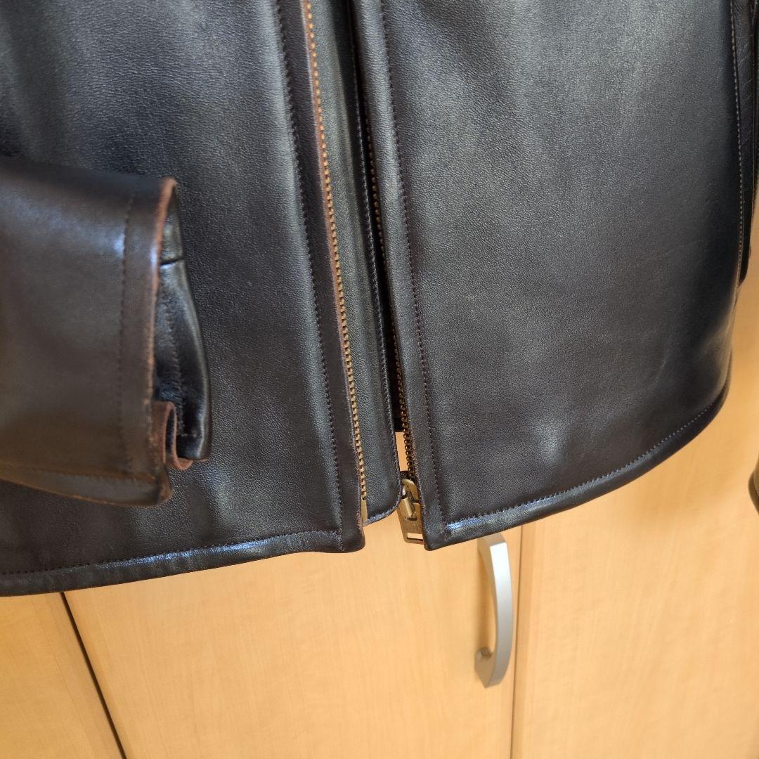 【美品】茶芯ワイツーレザー36 シングルライダース