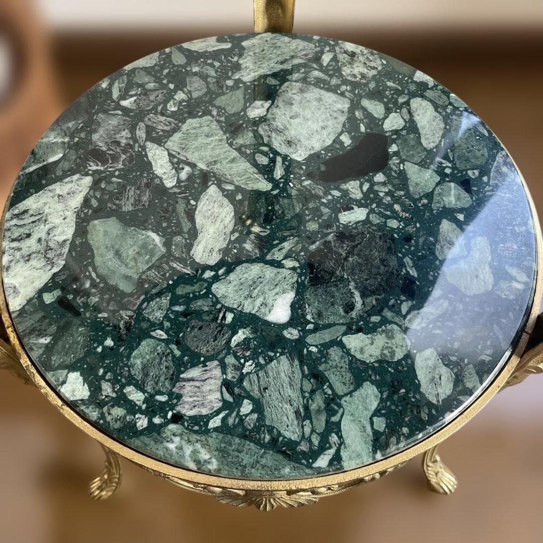 イタリア製 大理石 真鍮 花台 飾り台　猫足