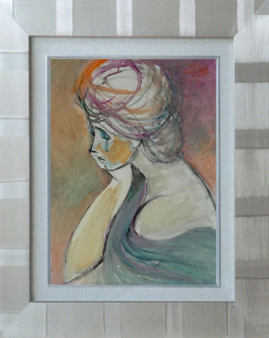 油絵 菅家令子 絵 絵画 インテリア F6-080712 人物 女性像