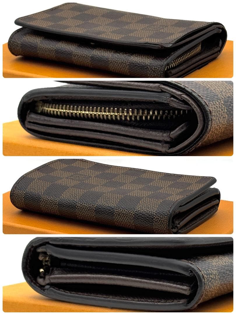 新型 ルイヴィトン ダミエ ポルトモネビエ トレゾール 折り財布 A433