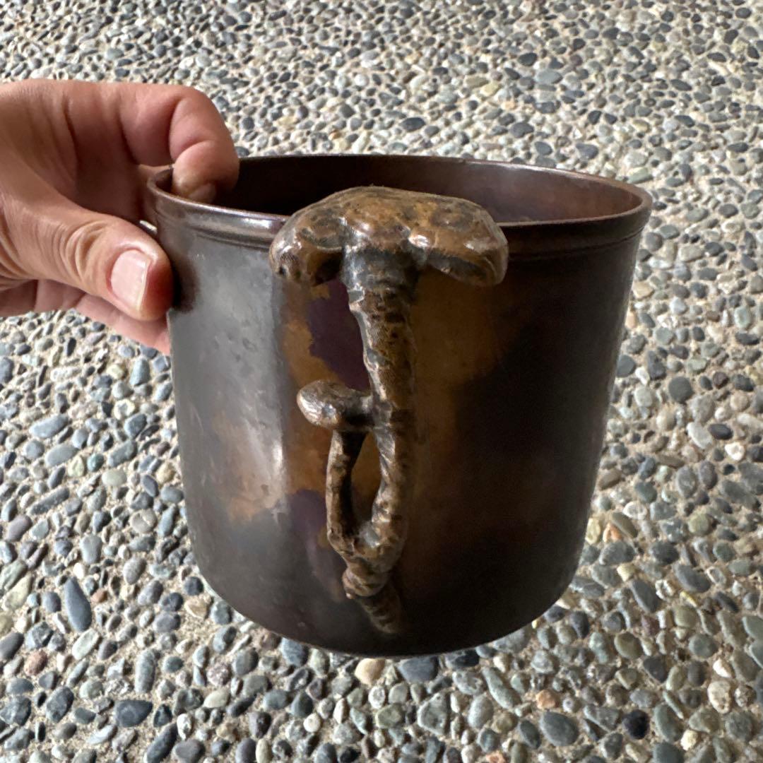 ‼️専用になりました‼️本日9/13買取①‼️政暁作で斑紫銅製の建水‼️美品