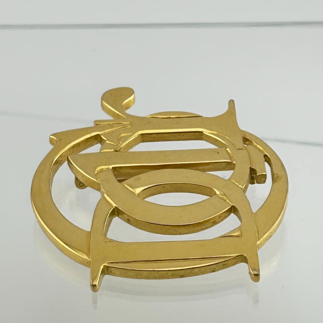 【美品】Christian Dior クリスチャンディオール CDロゴ ブローチ