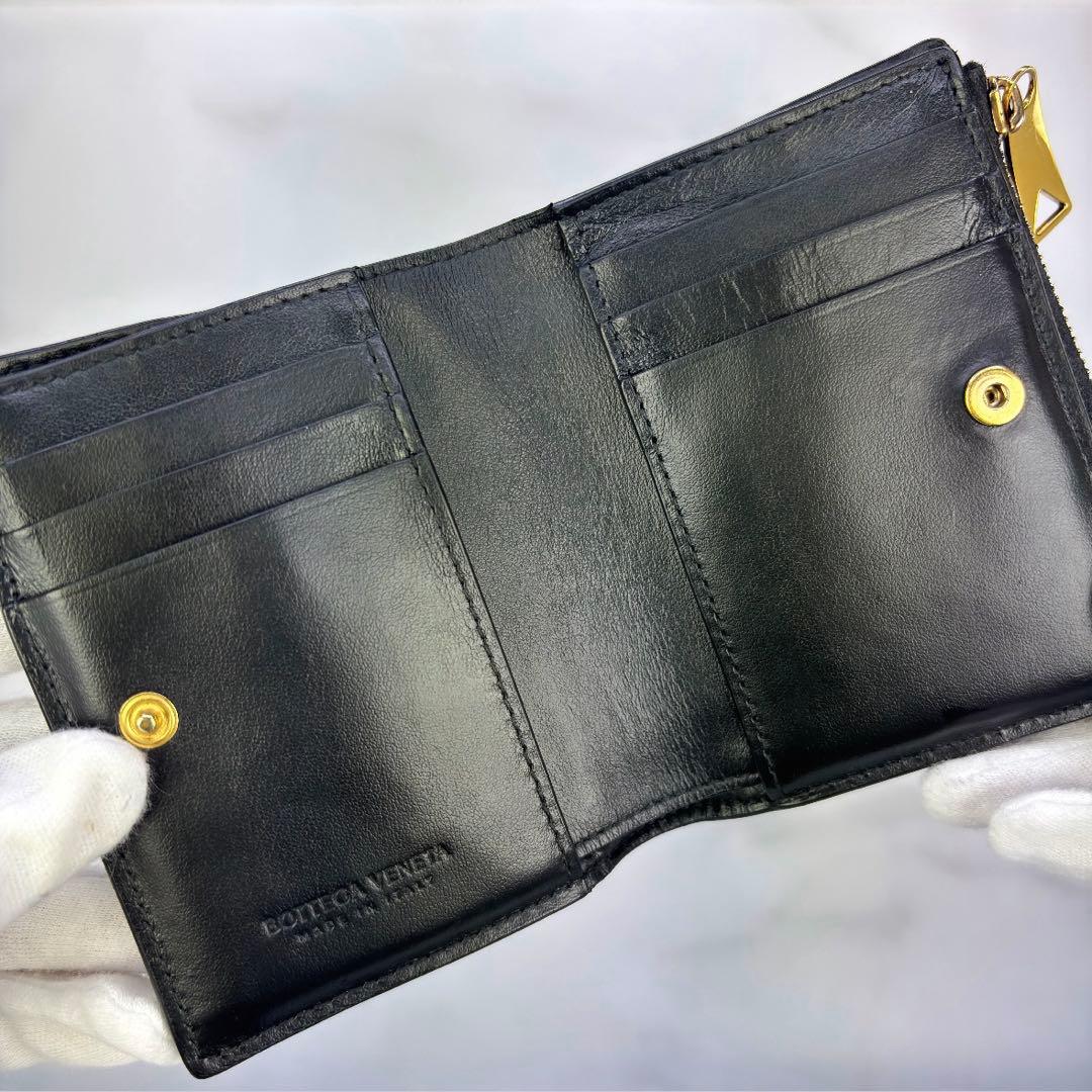 【極美品✨】BOTTEGA VENETA　コンパクト財布　2つ折り　カセット