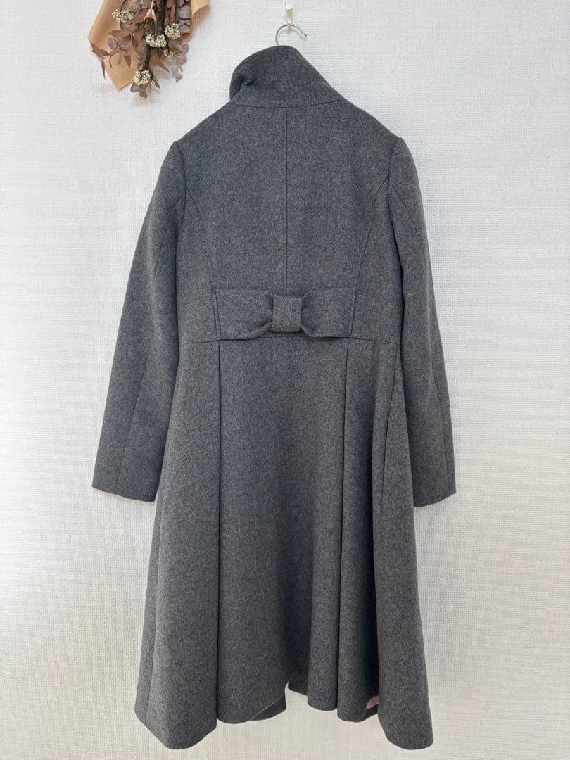 RUIRUE BOUTIQUE バックリボンフィット＆フレアウールコート　S