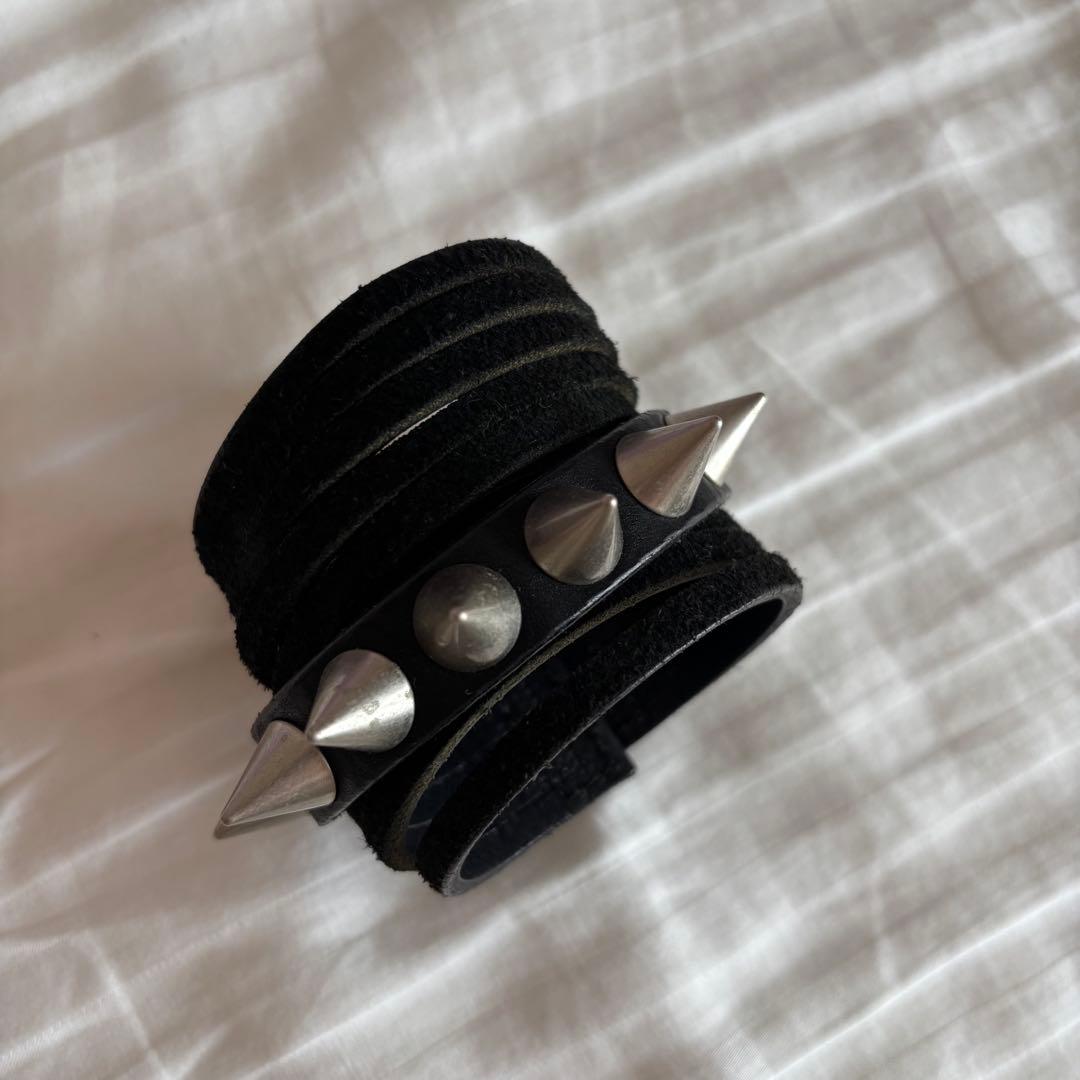 ⭐︎BLACK MEANS⭐︎ブラックレザースタッズバングル