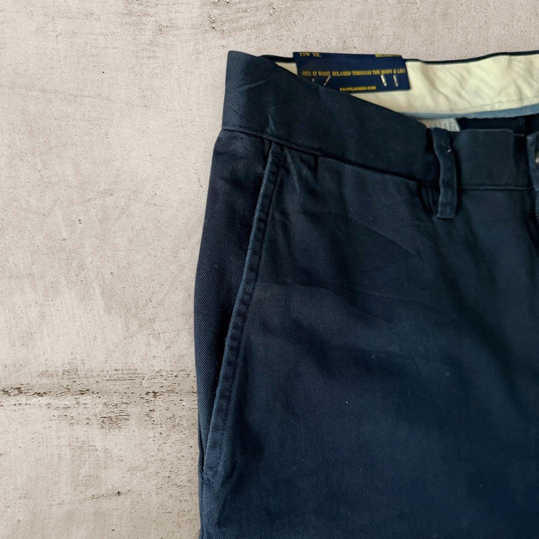 希少デッドストックPoloRalphLaurenラルフローレンチノパンW32濃紺
