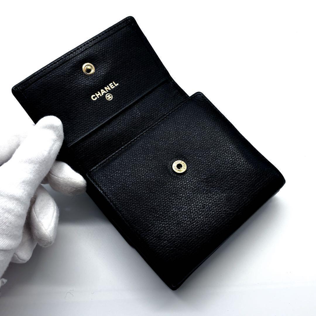 【極美品✨】シャネル 財布 ココボタン Wホック 三つ折
