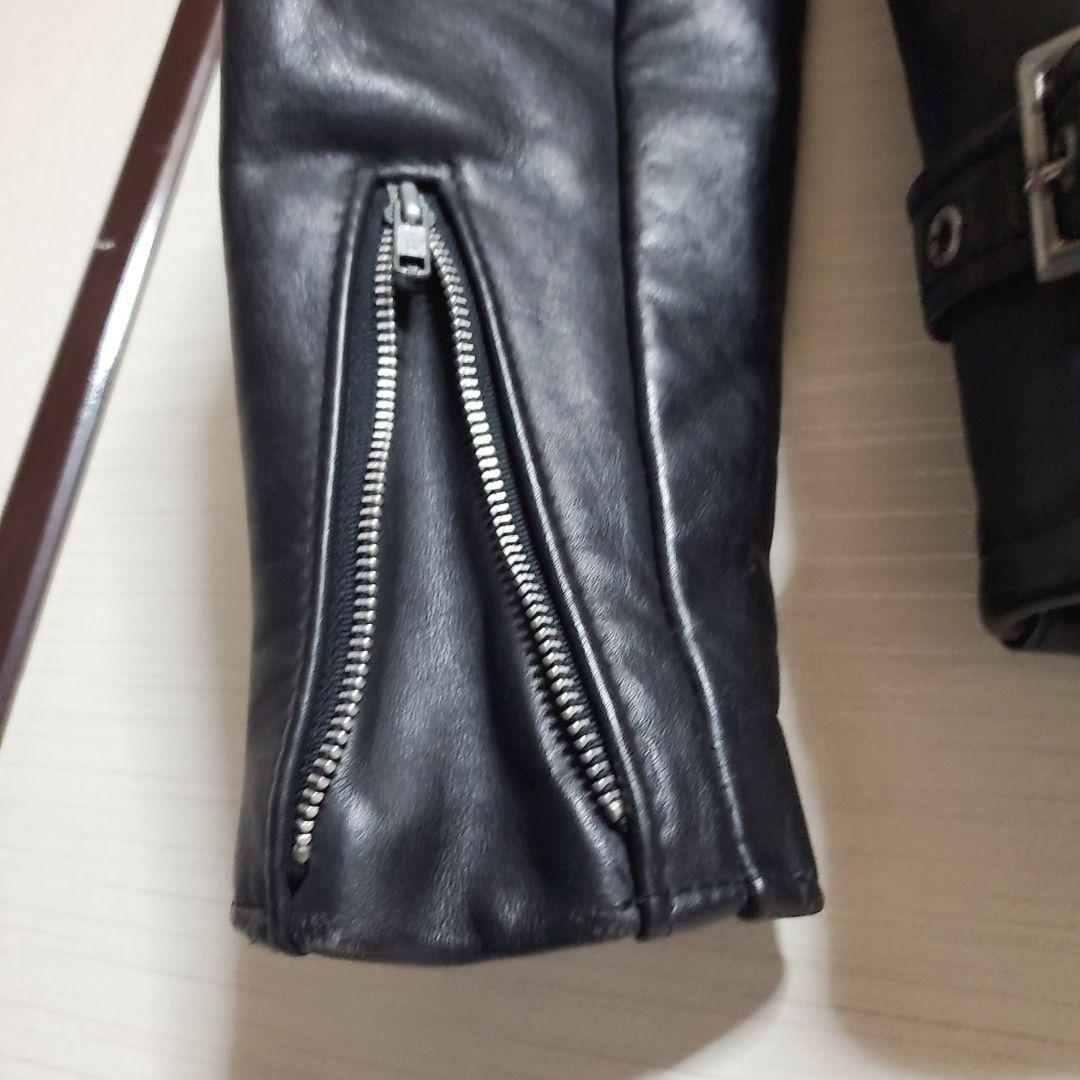 〖美品〗Schott ブラック レザー シングルライダースジャケット　641
