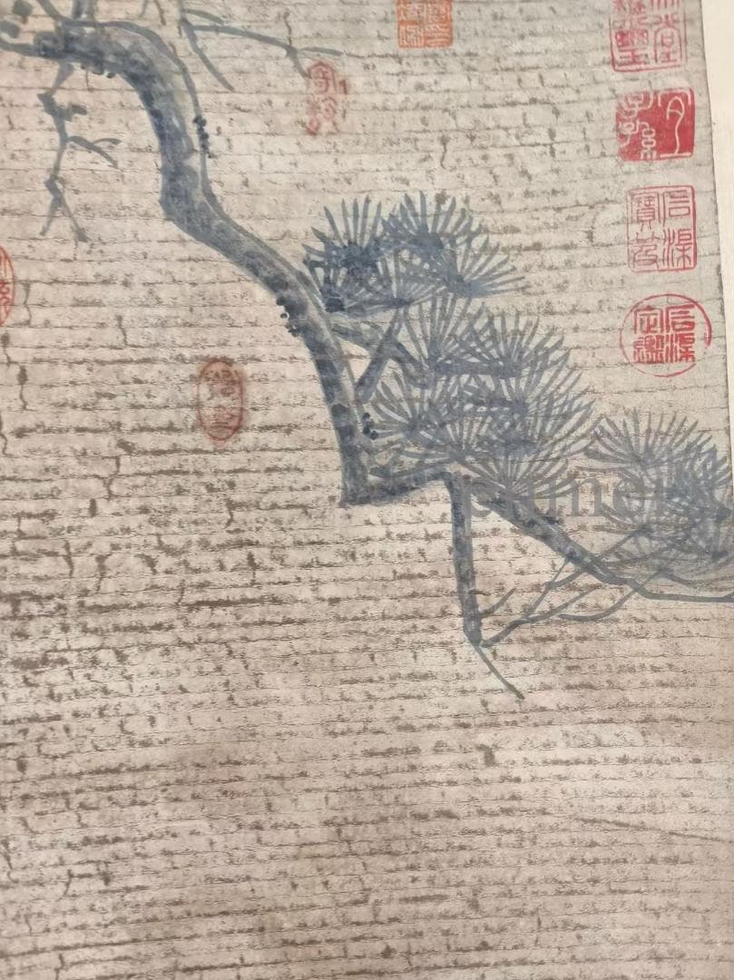 中国古美術 明代 盧稜伽作款 水墨画 風景人物 三尺 宣紙 掛け軸 唐物 肉筆