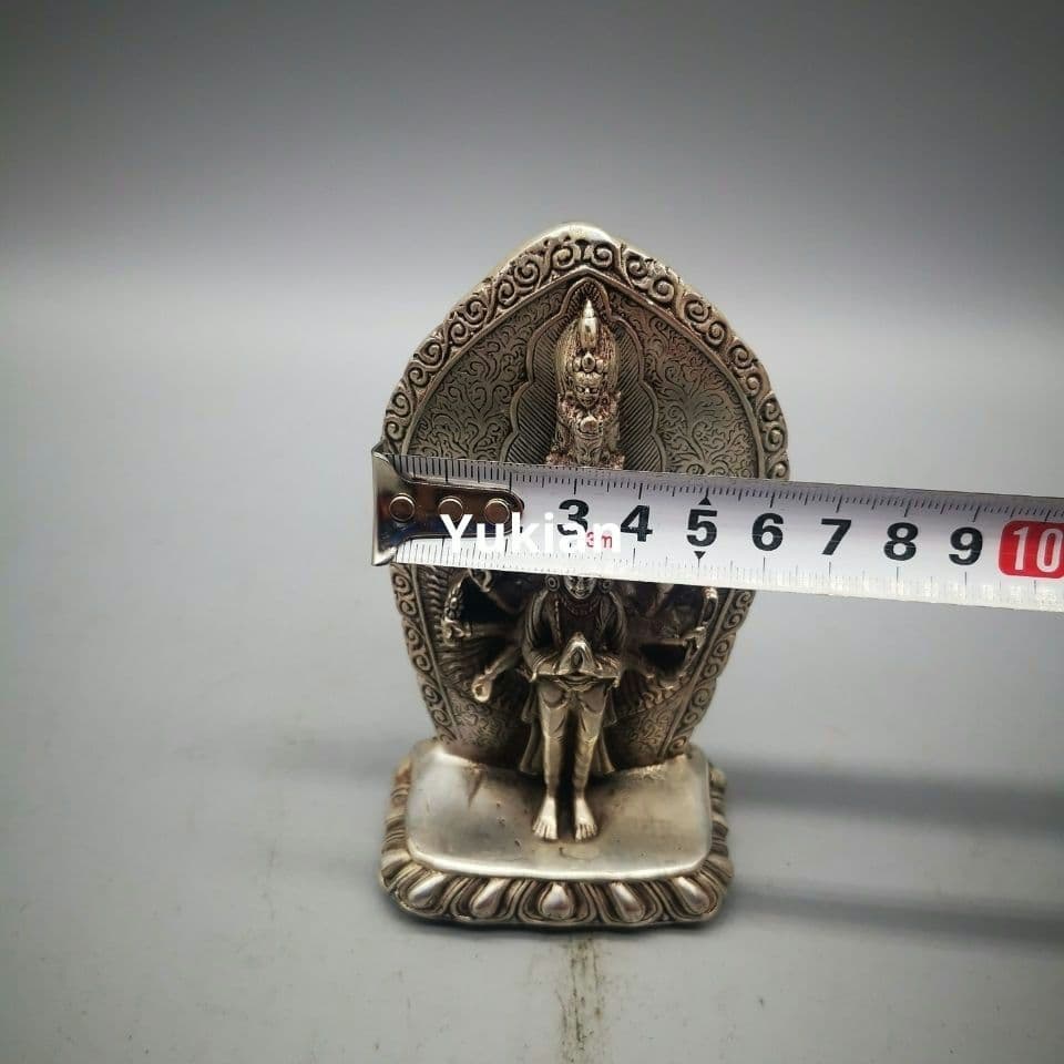 銅細工 八臂十一面観音像 仏像 装飾品 工芸品 美術品 置物