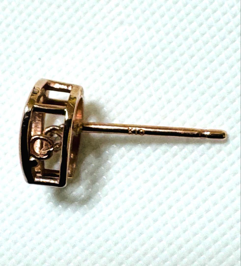 【K10 ダイヤ】ダンシングストーン　ピンクゴールドピアス