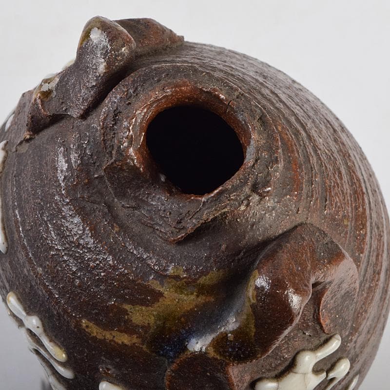 青木木米　九々鱗　漢詩文　双耳瓶　時代箱付　V　R9361