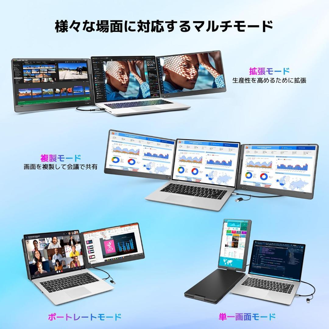 KOGODA モバイルデュアルトリプルモニター 14インチ USBC X70A